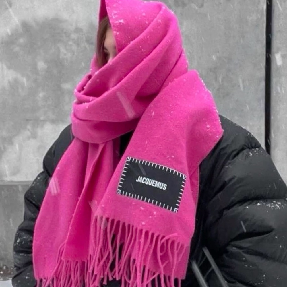Jacquemus virgin wool pink scarf